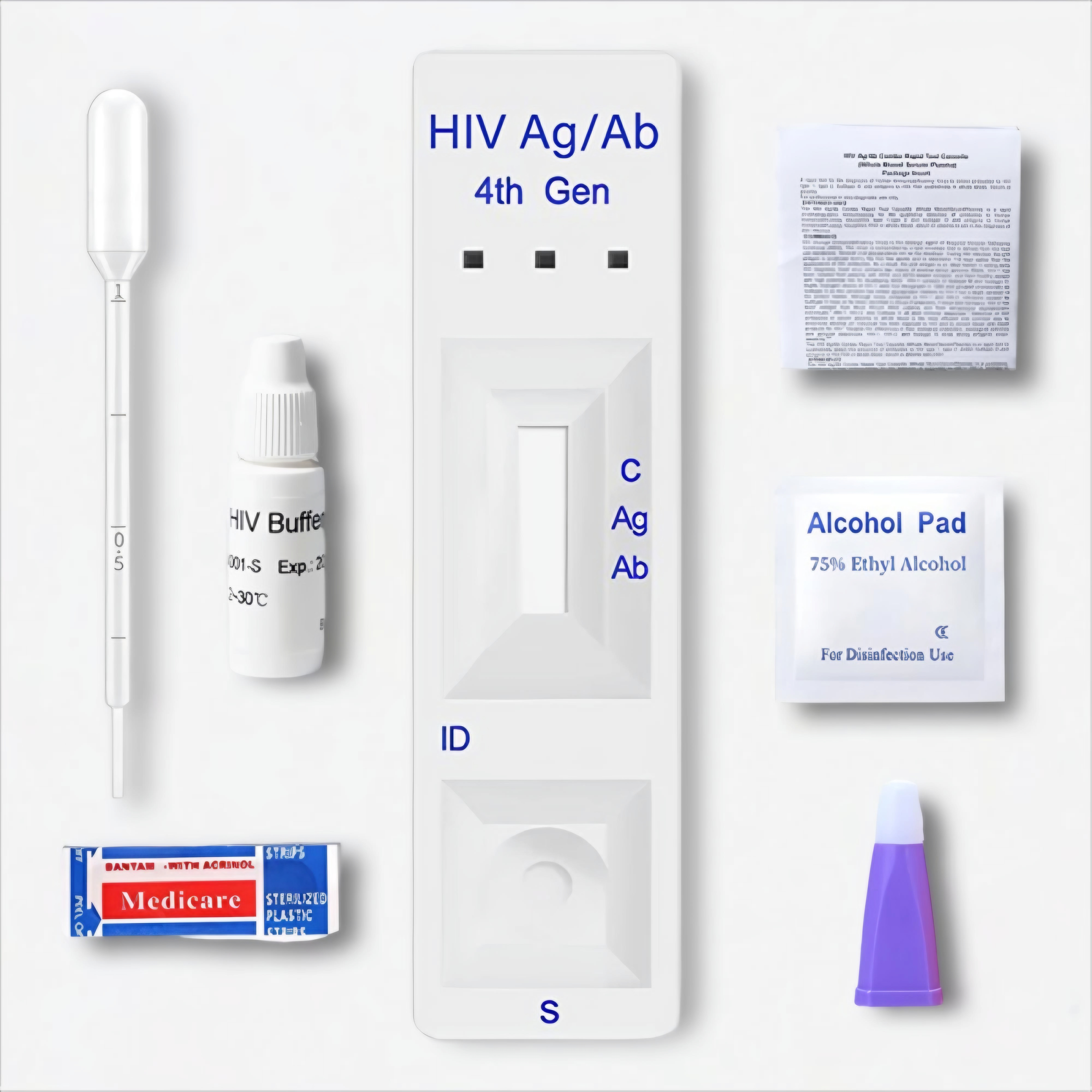 HIV Ab + P24 Ag Test Kit 4th Generation