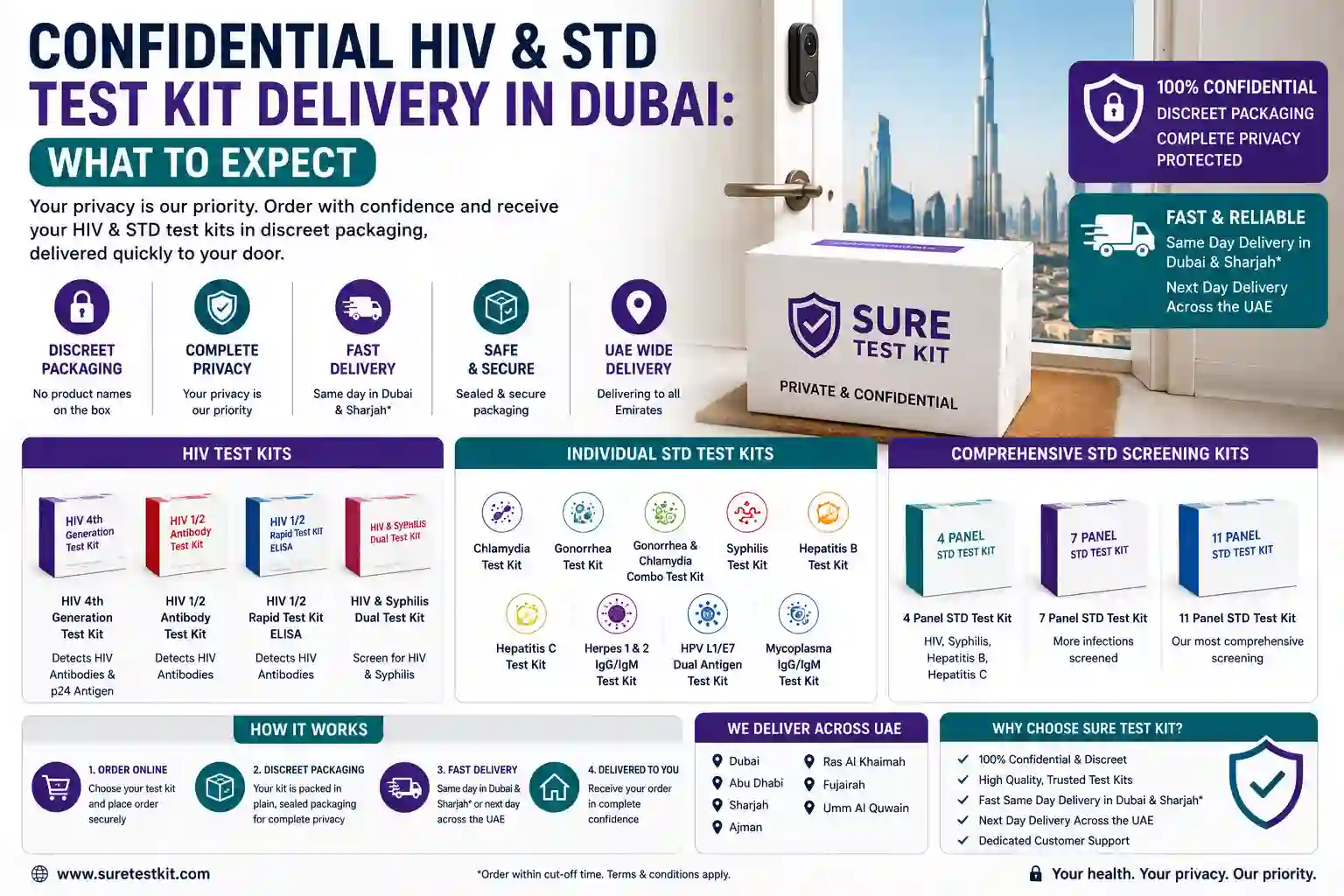 Confidential HIV & STD Test Kit Delivery in Dubai: What to Expect