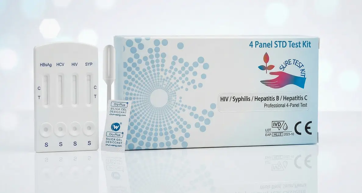 4 Panel STD Test Kit – HIV / Syphilis / Hepatitis B / Hepatitis C