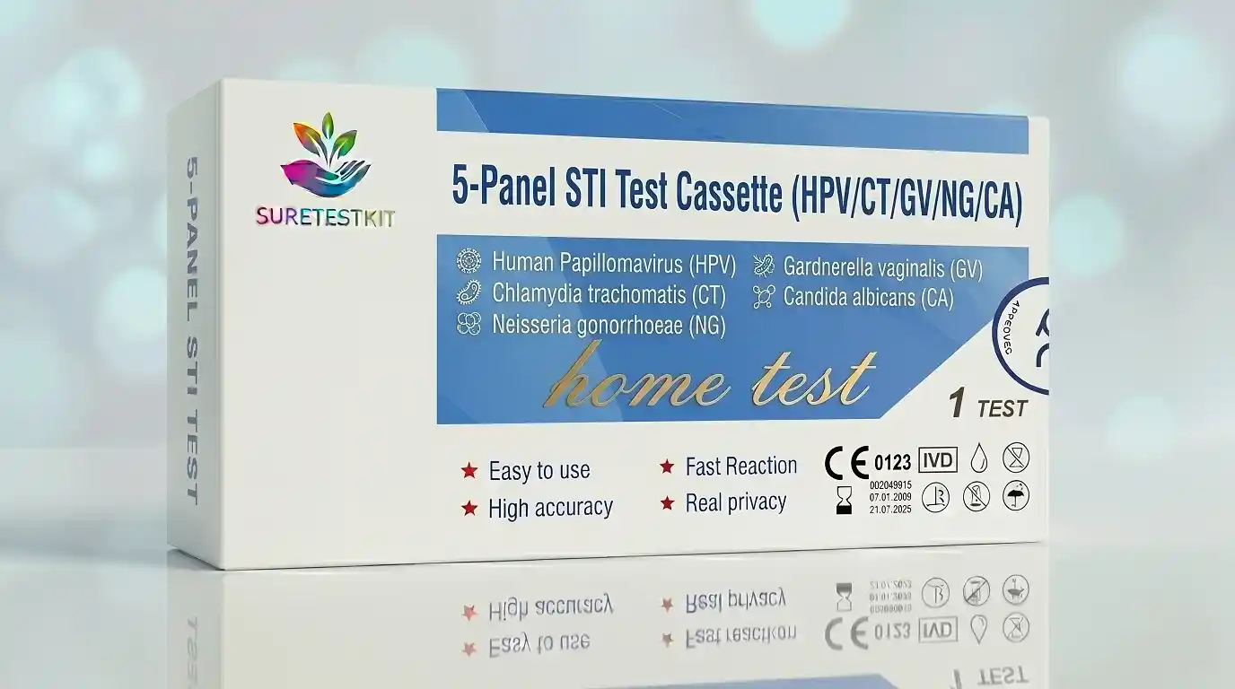 5-Panel STI Rapid Test Kit (HPV, Chlamydia, Gonorrhea, Candida & Gardnerella) UAE