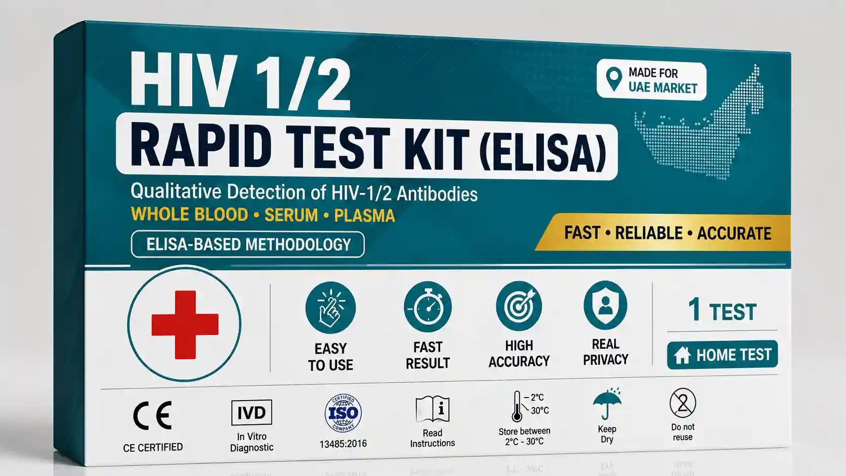 HIV 1/2 Rapid Test Kit (ELISA)